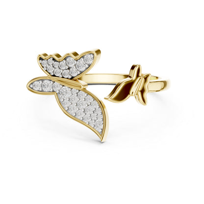 14K Yellow Gold Round Lab-Grown Diamond Ring for Women | Office Wear | Pure Carat