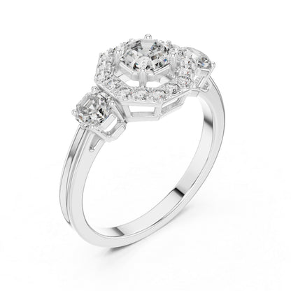 Women’s Round & Octagon Lab-Grown Diamond Solitaire Ring | PureCarat