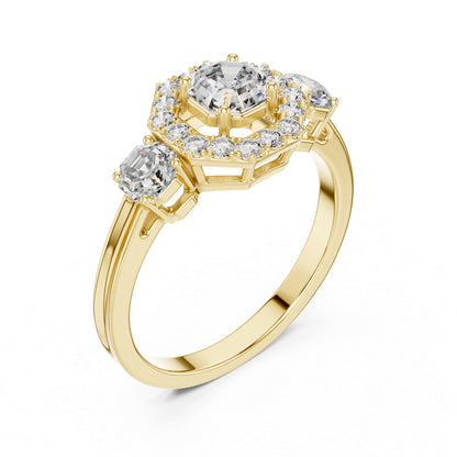 Women’s Round & Octagon Lab-Grown Diamond Solitaire Ring | PureCarat