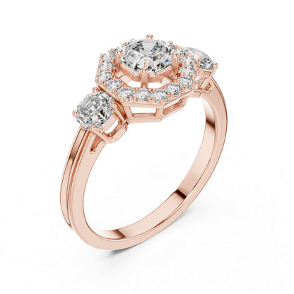 Women’s Round & Octagon Lab-Grown Diamond Solitaire Ring | PureCarat