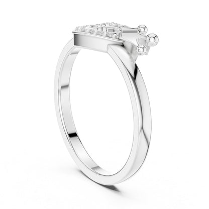 18K White Gold Round Lab-Grown Diamond Drop Ring for Women | Everyday Wear | Pure Carat