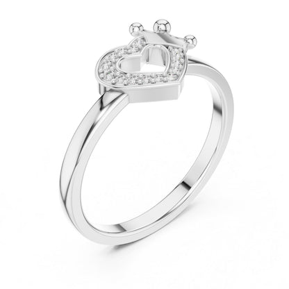 18K White Gold Round Lab-Grown Diamond Drop Ring for Women | Everyday Wear | Pure Carat