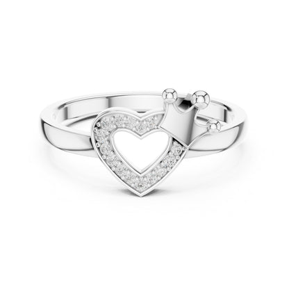 18K White Gold Round Lab-Grown Diamond Drop Ring for Women | Everyday Wear | Pure Carat