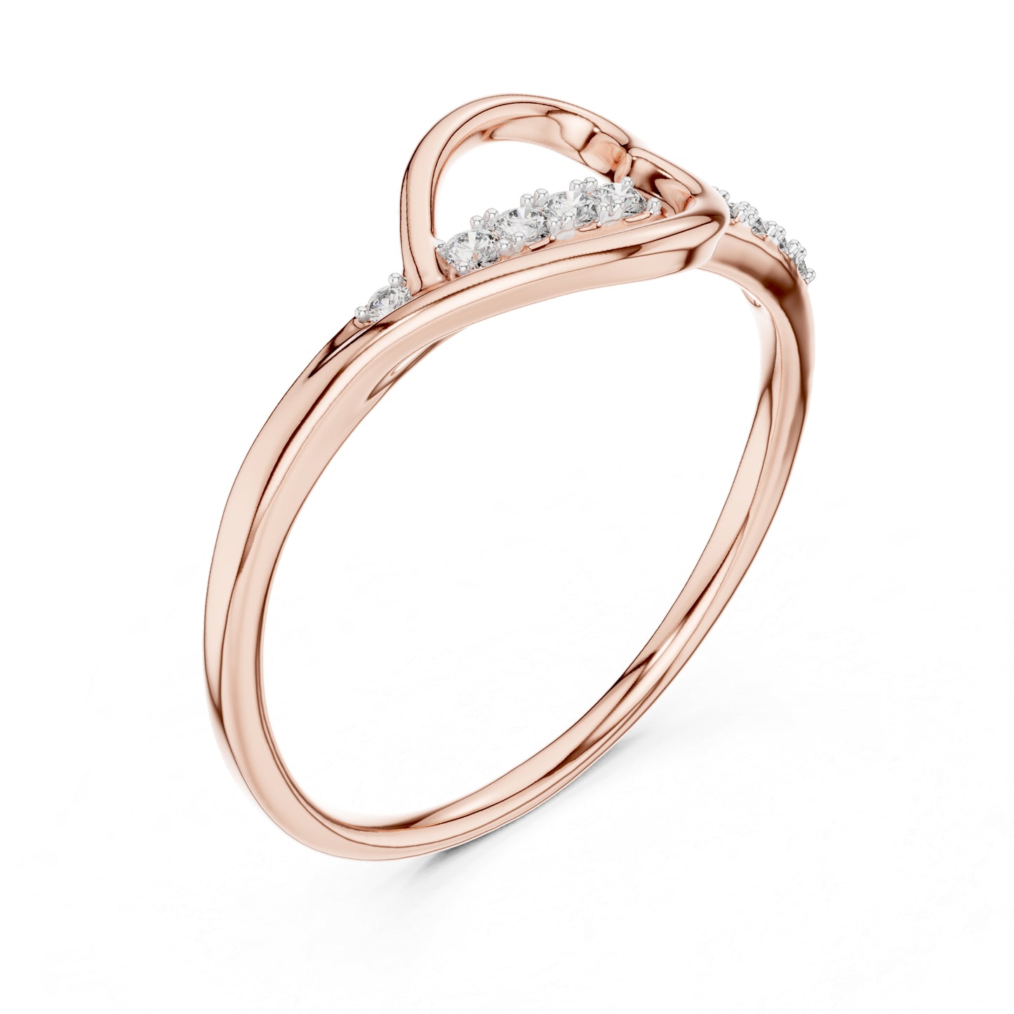 14K Rose Gold Round Lab-Grown Diamond Stud Ring for Women | Bridal Wear | Pure Carat