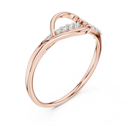 14K Rose Gold Round Lab-Grown Diamond Stud Ring for Women | Bridal Wear | Pure Carat