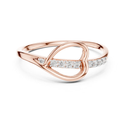14K Rose Gold Round Lab-Grown Diamond Stud Ring for Women | Bridal Wear | Pure Carat