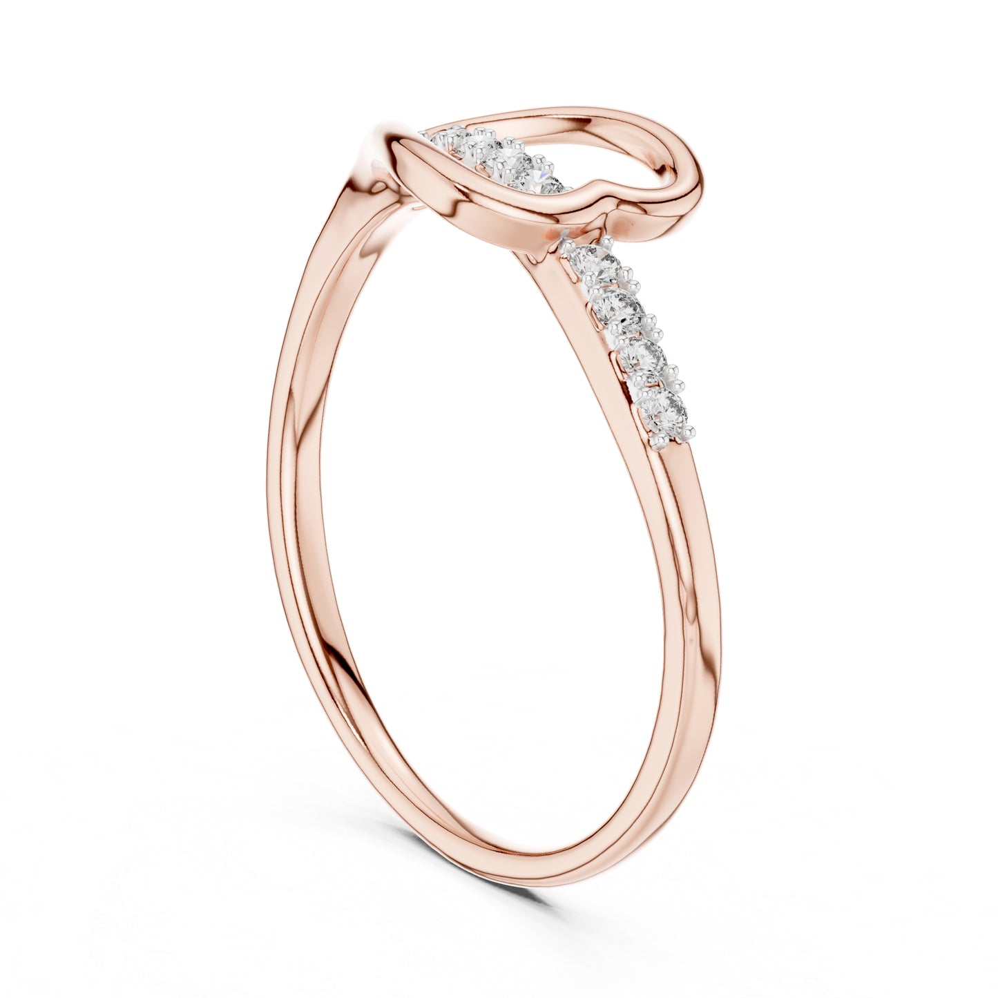 14K Rose Gold Round Lab-Grown Diamond Stud Ring for Women | Bridal Wear | Pure Carat