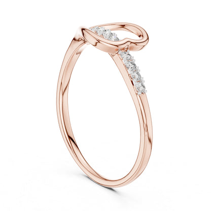 14K Rose Gold Round Lab-Grown Diamond Stud Ring for Women | Bridal Wear | Pure Carat