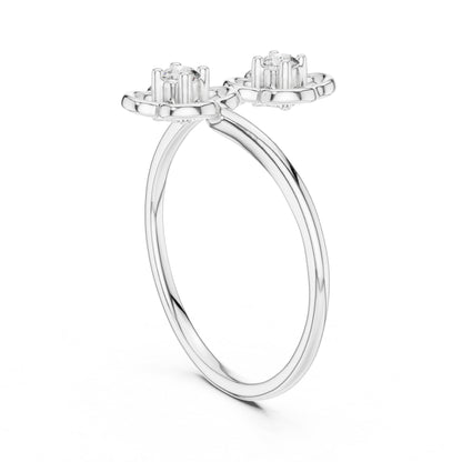 18K White Gold Round Lab-Grown Diamond Stud Ring for Women | Party Wear | Pure Carat