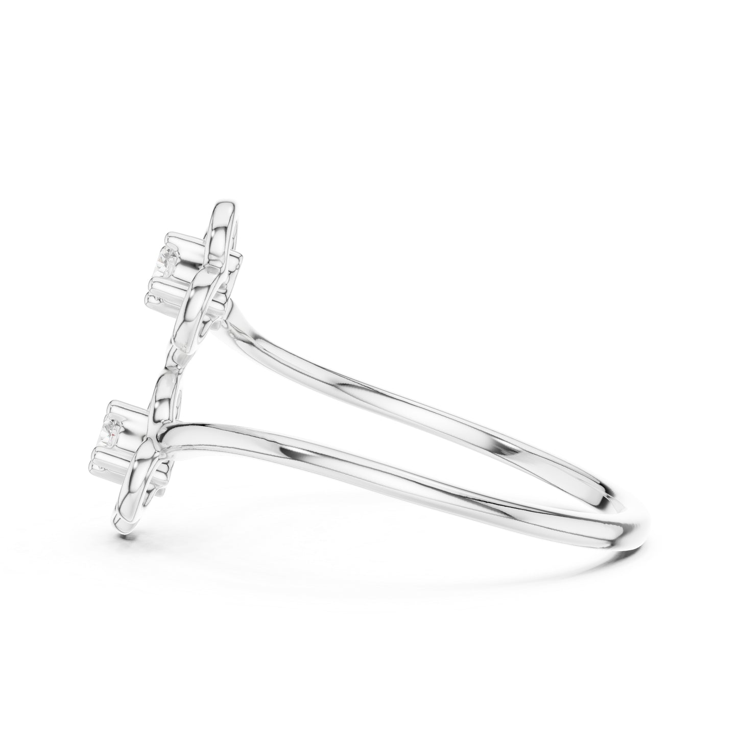 18K White Gold Round Lab-Grown Diamond Stud Ring for Women | Party Wear | Pure Carat