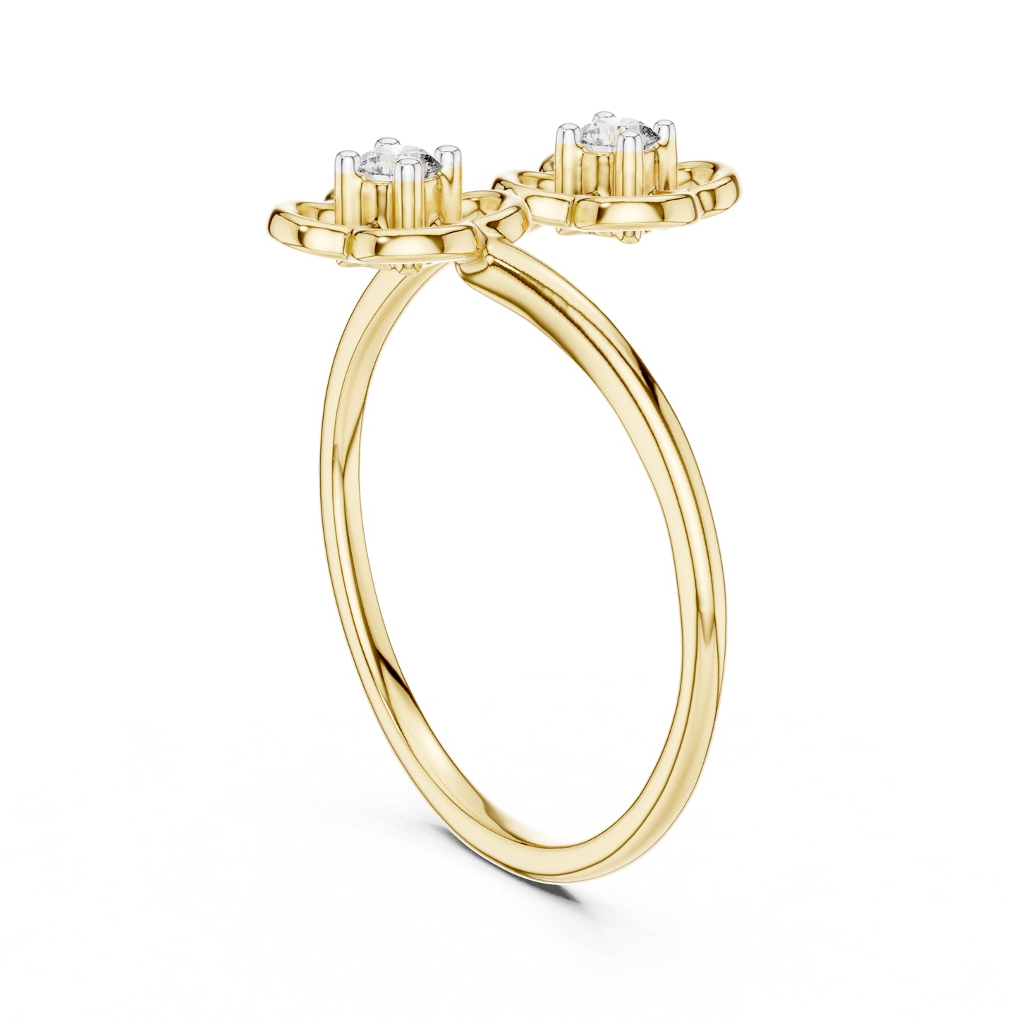 18K White Gold Round Lab-Grown Diamond Stud Ring for Women | Party Wear | Pure Carat