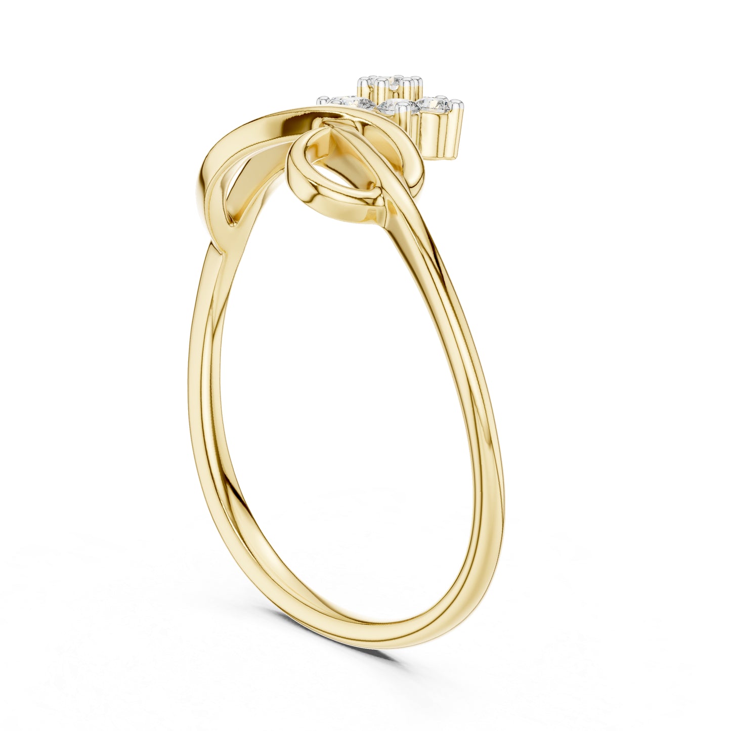 14K Yellow Gold Round Lab-Grown Diamond Stud Ring for Women | Engagement Wear | Pure Carat