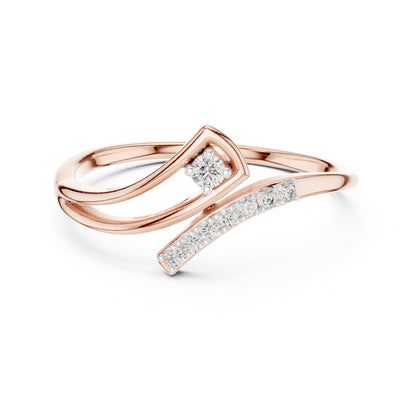 14K Yellow Gold Round Lab-Grown Diamond Ring for Women | Office Wear | Pure Carat