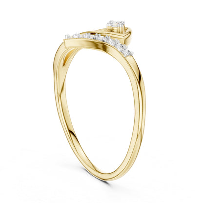 14K Yellow Gold Round Lab-Grown Diamond Ring for Women | Office Wear | Pure Carat