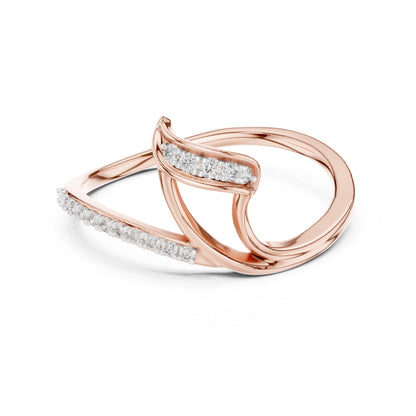 18K Rose Gold Round Lab-Grown Diamond Ring for Women | Everyday Wear | Pure Carat