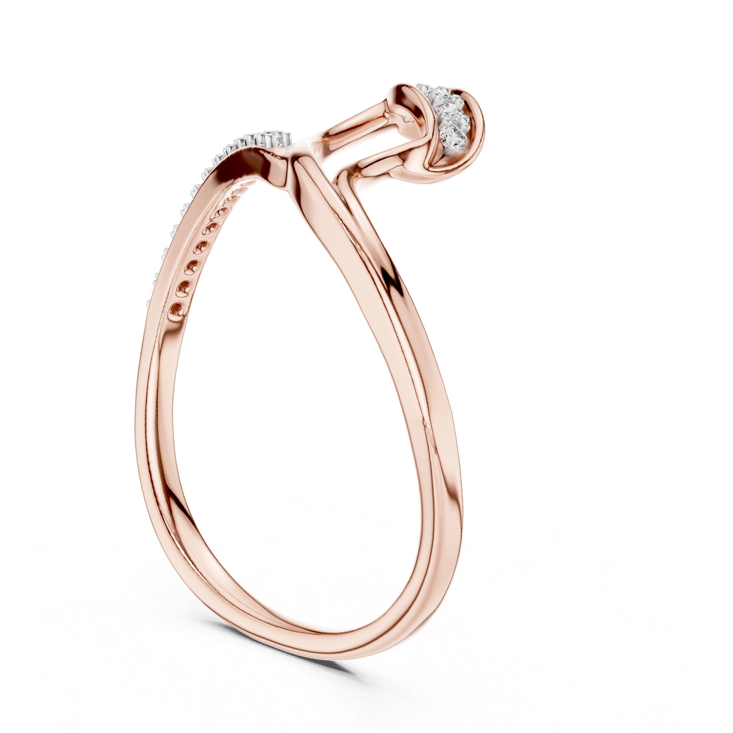 18K Rose Gold Round Lab-Grown Diamond Ring for Women | Everyday Wear | Pure Carat