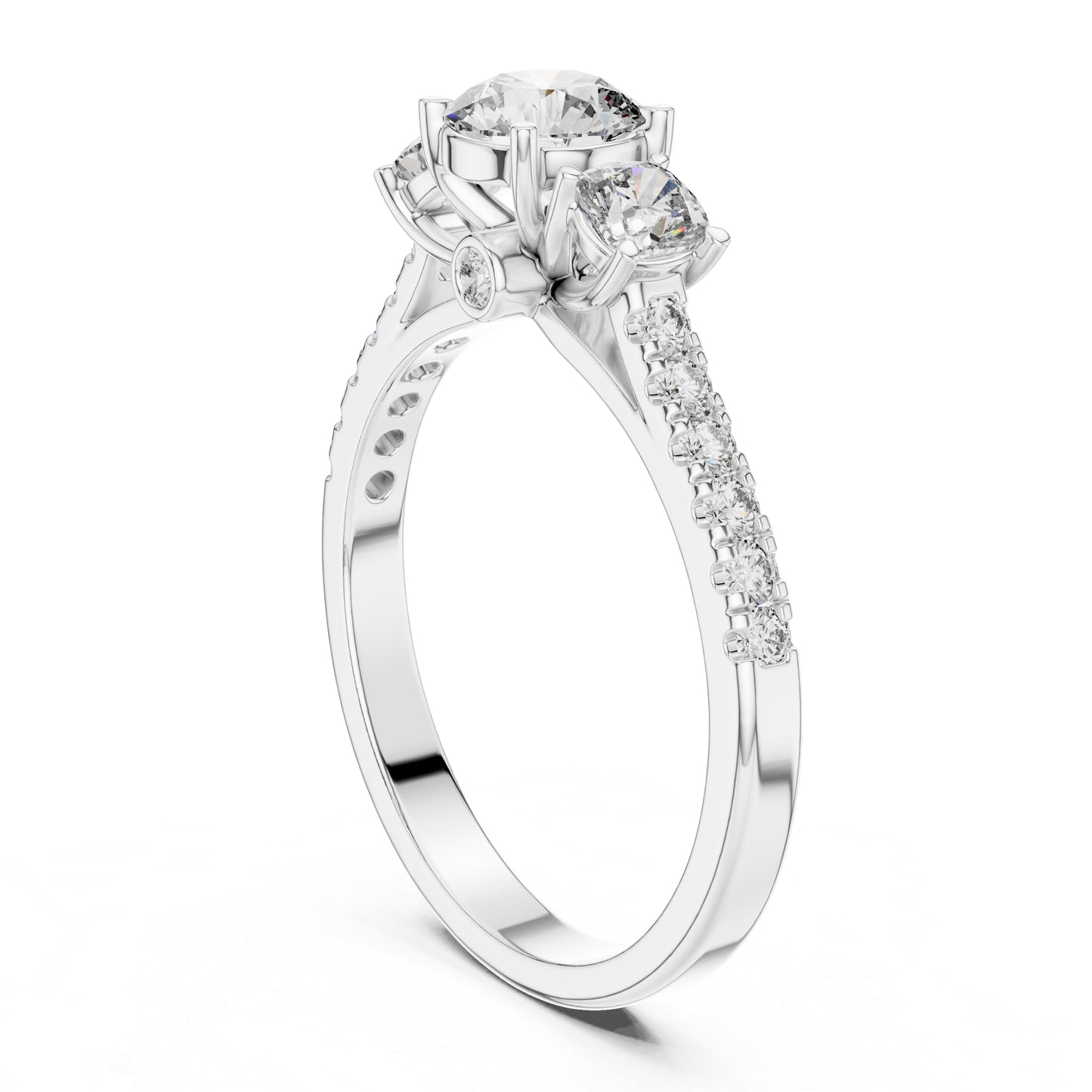 18K Rose Gold Round & Cushion Lab-Grown Diamond Solitaire Ring | PureCarat