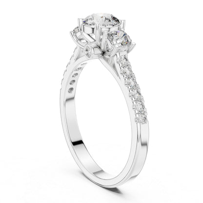 18K Rose Gold Round & Cushion Lab-Grown Diamond Solitaire Ring | PureCarat