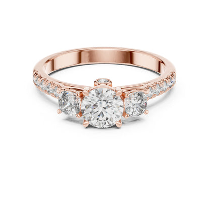 18K Rose Gold Round & Cushion Lab-Grown Diamond Solitaire Ring | PureCarat