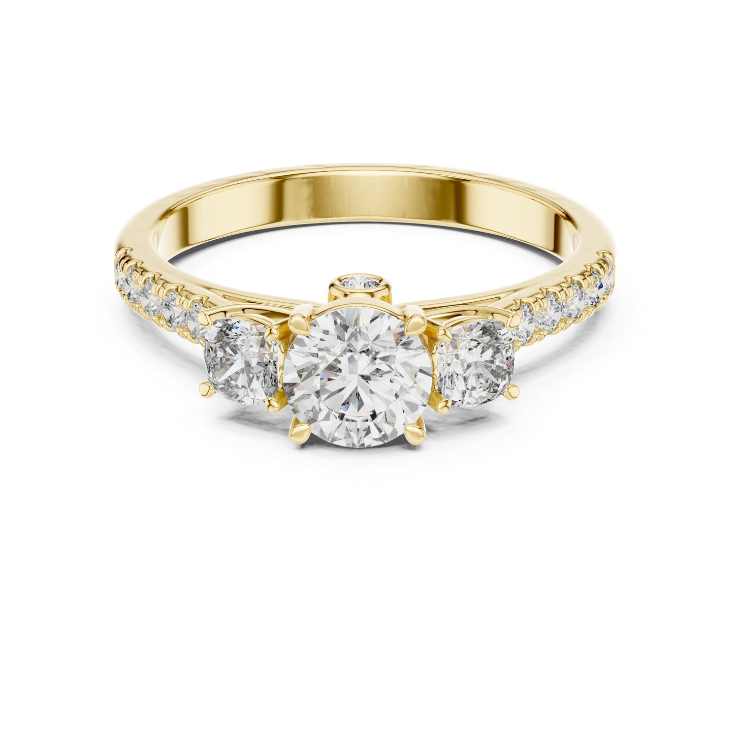 18K Rose Gold Round & Cushion Lab-Grown Diamond Solitaire Ring | PureCarat