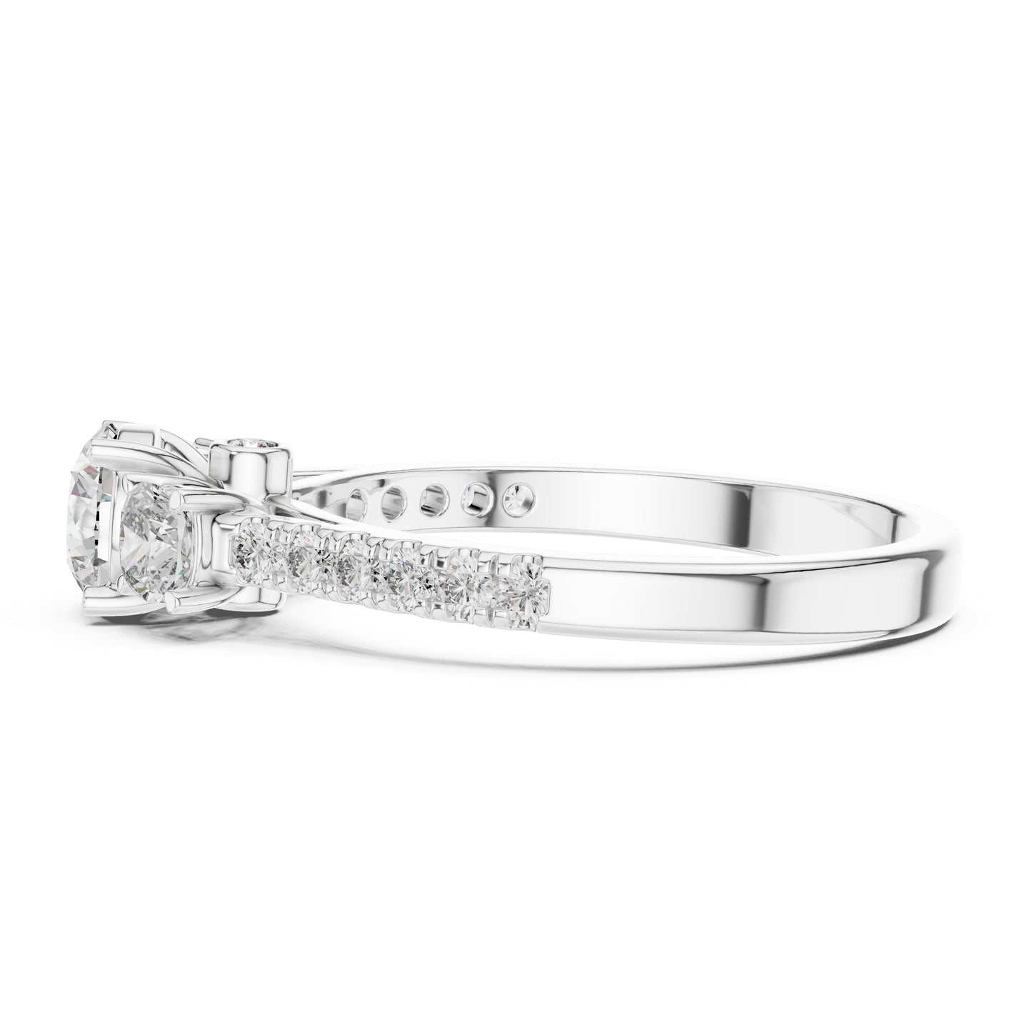 18K Rose Gold Round & Cushion Lab-Grown Diamond Solitaire Ring | PureCarat