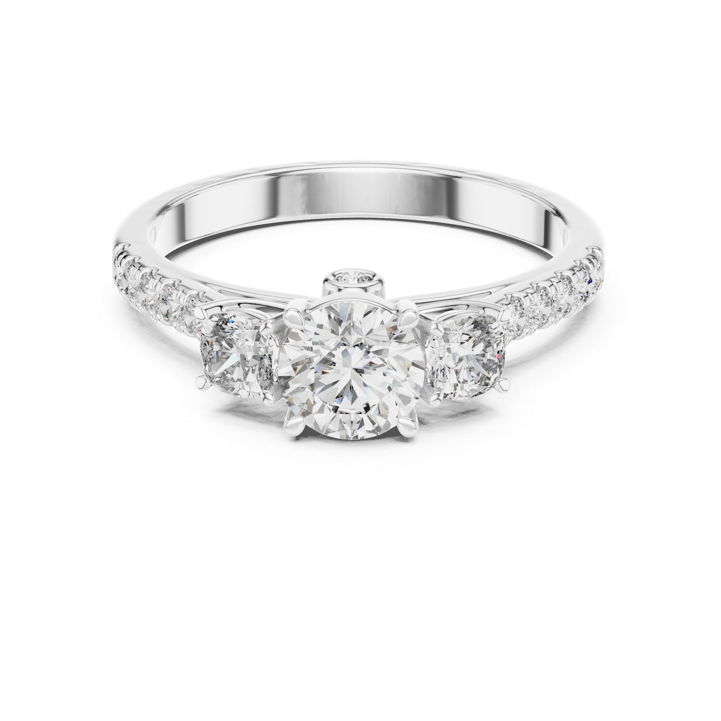 18K Rose Gold Round & Cushion Lab-Grown Diamond Solitaire Ring | PureCarat