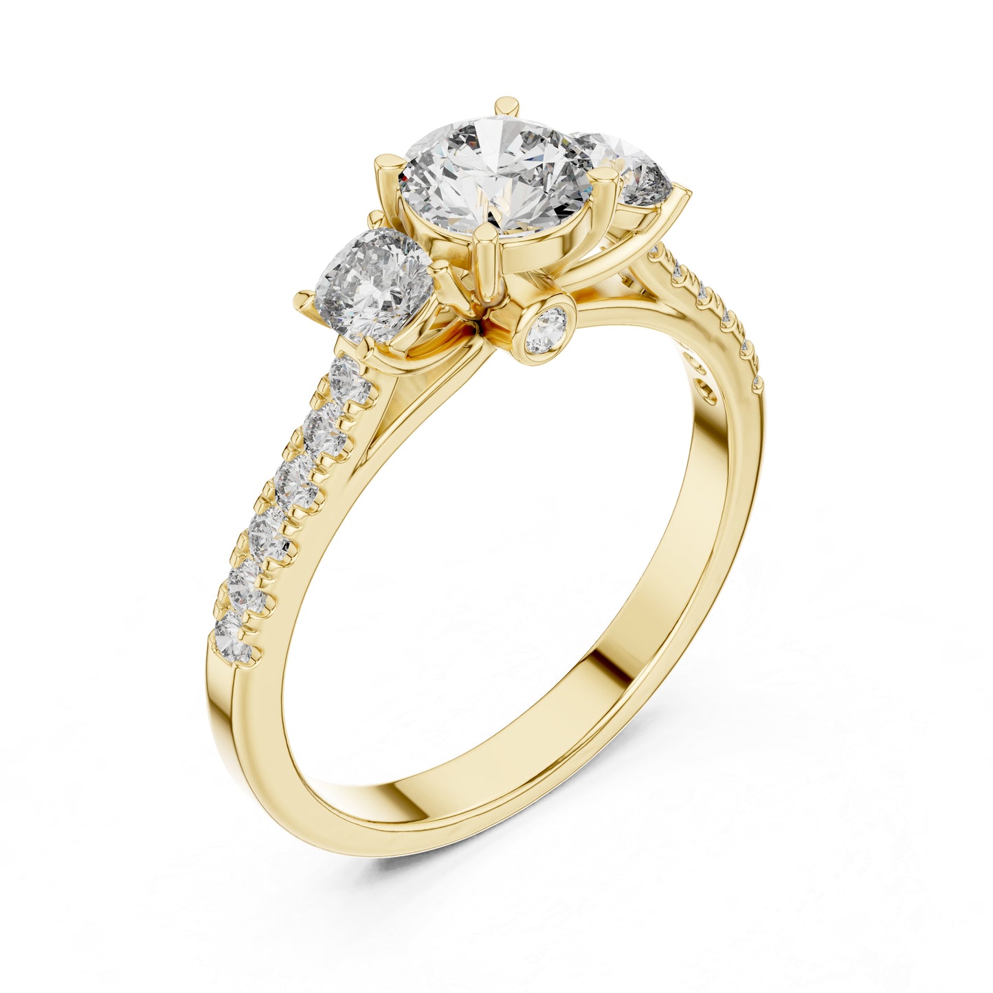 18K Rose Gold Round & Cushion Lab-Grown Diamond Solitaire Ring | PureCarat