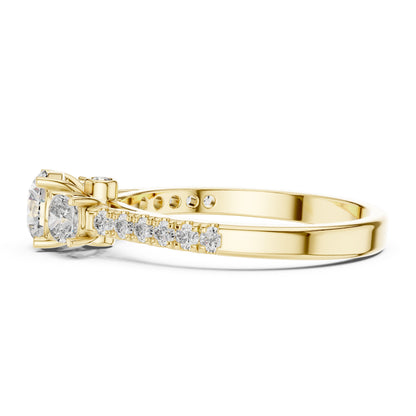 18K Rose Gold Round & Cushion Lab-Grown Diamond Solitaire Ring | PureCarat