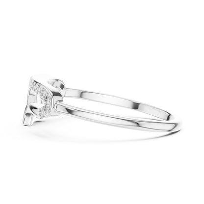 14K White Gold Round Lab-Grown Diamond Stud Ring for Women | Wedding Wear | Pure Carat