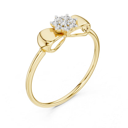 18K Yellow Gold Round Lab-Grown Diamond Ring for Women | Office Wear | Pure Carat