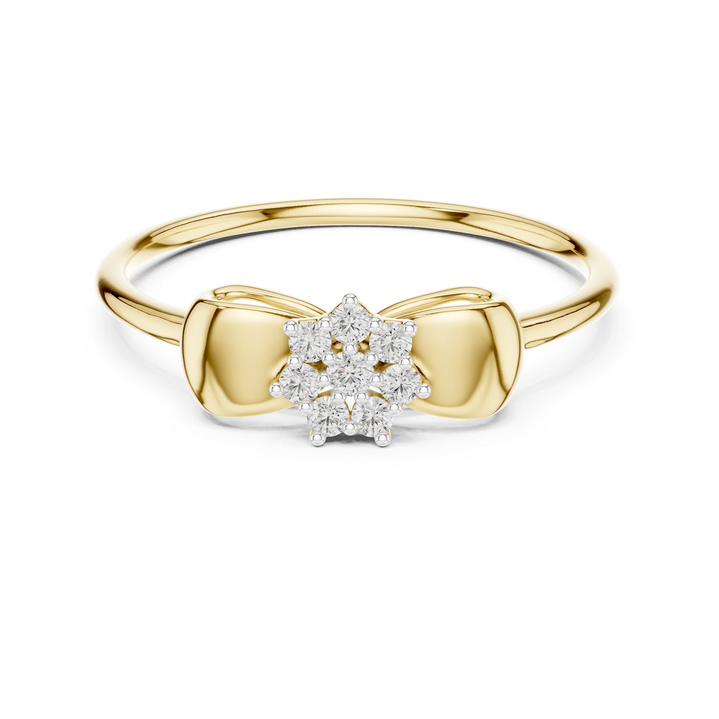 18K Yellow Gold Round Lab-Grown Diamond Ring for Women | Office Wear | Pure Carat