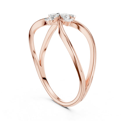 14K Rose Gold Round Lab-Grown Diamond Ring for Women | Everyday Wear | Pure Carat