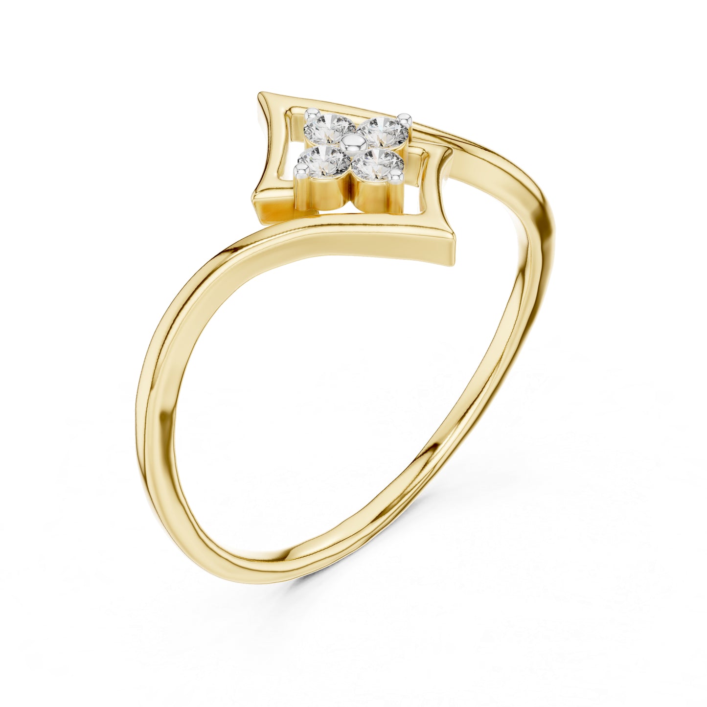 14K Yellow Gold Round Lab-Grown Diamond Ring for Women | Bridal Wear | Pure Carat
