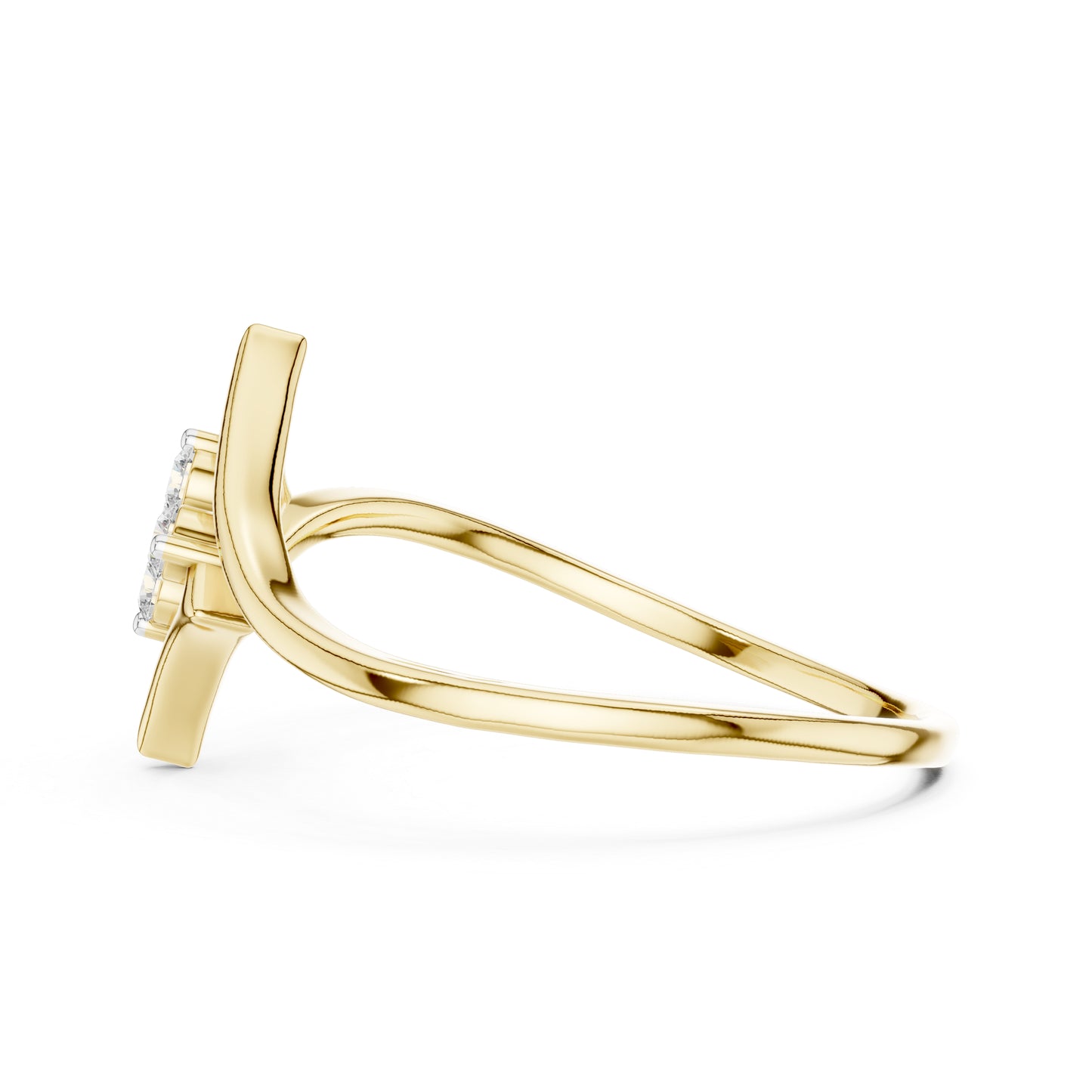 14K Yellow Gold Round Lab-Grown Diamond Ring for Women | Bridal Wear | Pure Carat