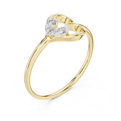 18K Rose Gold Round Lab-Grown Diamond Ring for Women | Party Wear | Pure Carat