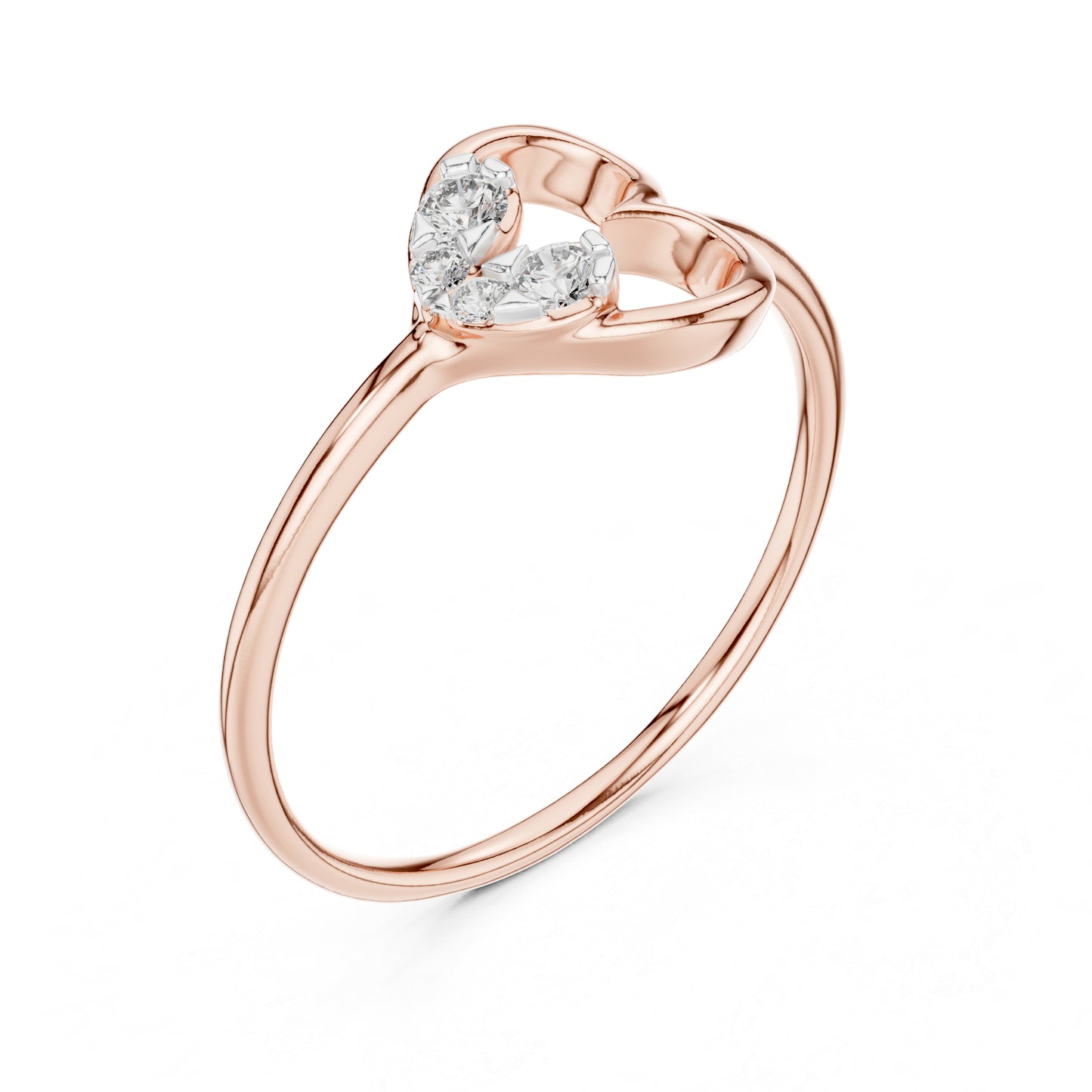 18K Rose Gold Round Lab-Grown Diamond Ring for Women | Party Wear | Pure Carat