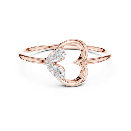 18K Rose Gold Round Lab-Grown Diamond Ring for Women | Party Wear | Pure Carat