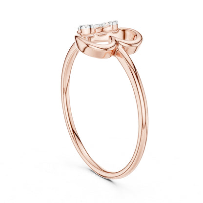 18K Rose Gold Round Lab-Grown Diamond Ring for Women | Party Wear | Pure Carat