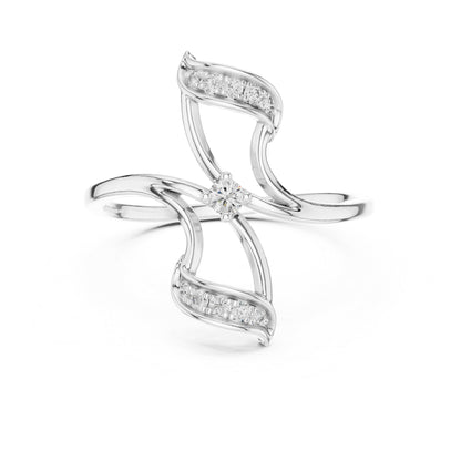 14K White Gold Round Lab-Grown Diamond Ring for Women | Engagement Wear | Pure Carat