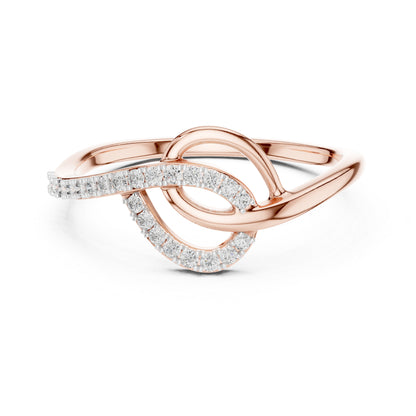 18K Yellow Gold Round Lab-Grown Diamond Drop Ring for Women | Wedding Wear | Pure Carat