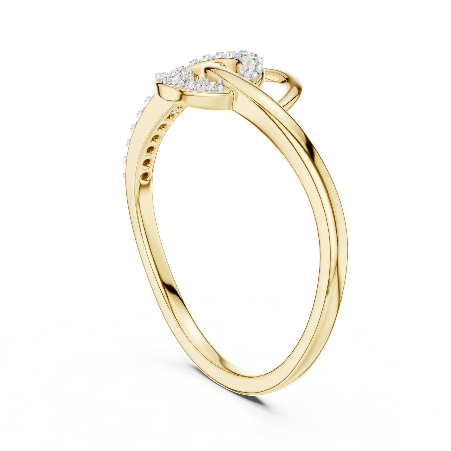 18K Yellow Gold Round Lab-Grown Diamond Drop Ring for Women | Wedding Wear | Pure Carat