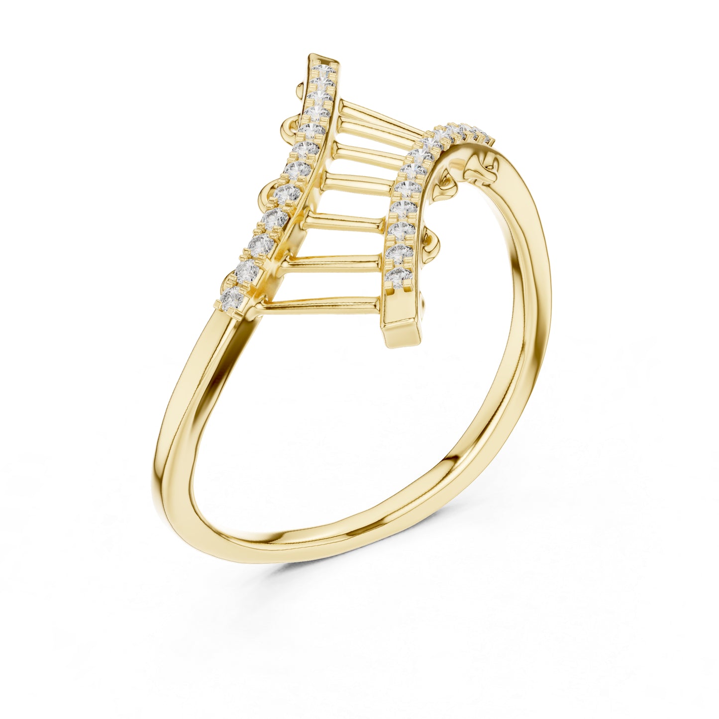 18K Rose Gold Round Lab-Grown Diamond Stud Ring for Women | Office Wear | Pure Carat