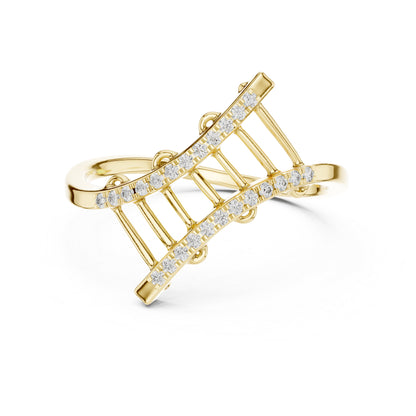 18K Rose Gold Round Lab-Grown Diamond Stud Ring for Women | Office Wear | Pure Carat