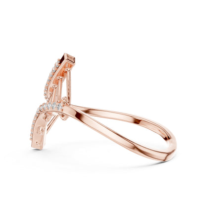 18K Rose Gold Round Lab-Grown Diamond Stud Ring for Women | Office Wear | Pure Carat