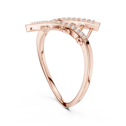 18K Rose Gold Round Lab-Grown Diamond Stud Ring for Women | Office Wear | Pure Carat