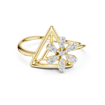 14K White Gold Round Lab-Grown Diamond Drop Ring for Women | Everyday Wear | Pure Carat