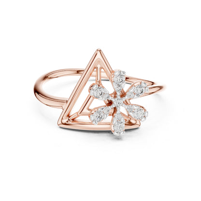 14K White Gold Round Lab-Grown Diamond Drop Ring for Women | Everyday Wear | Pure Carat