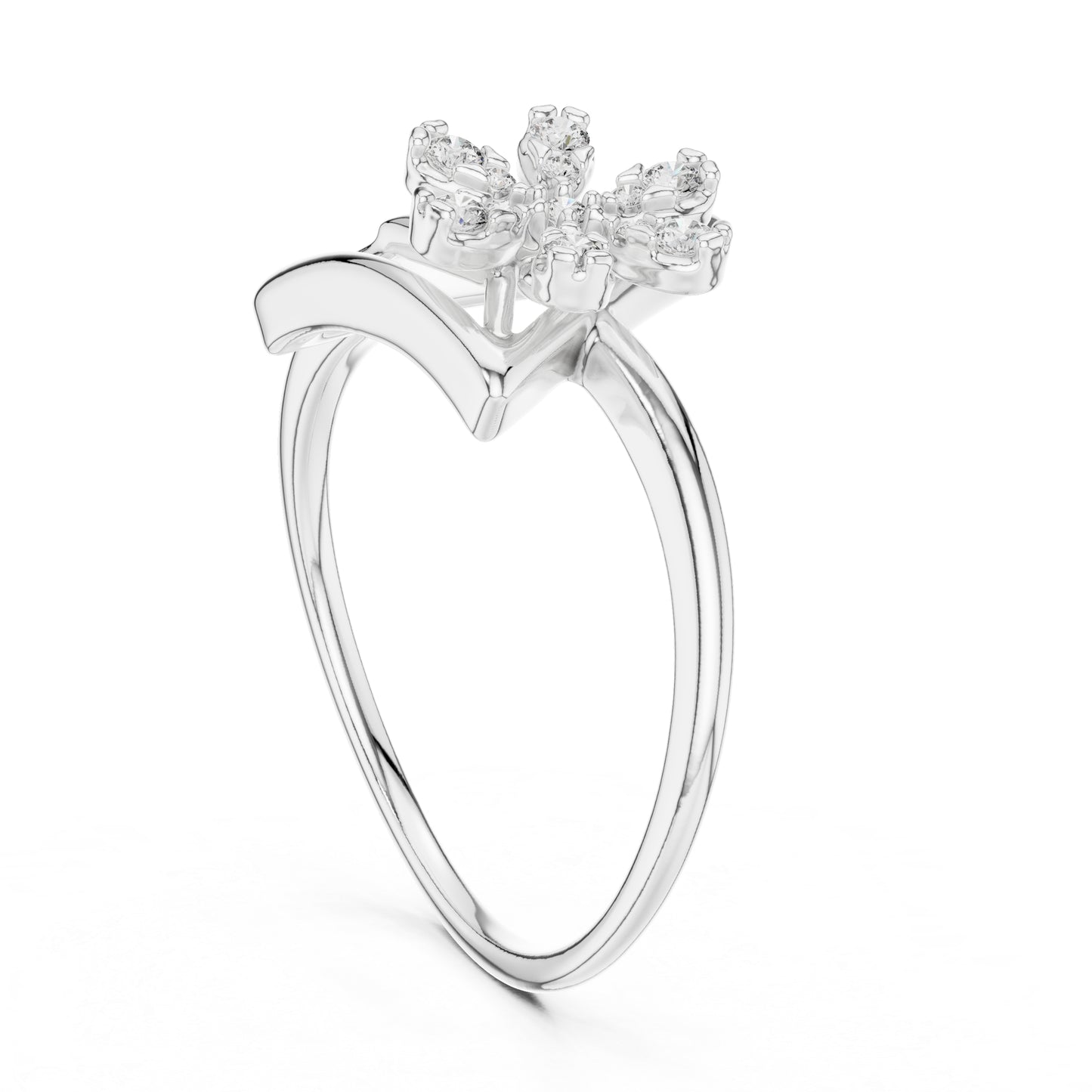 14K White Gold Round Lab-Grown Diamond Drop Ring for Women | Everyday Wear | Pure Carat