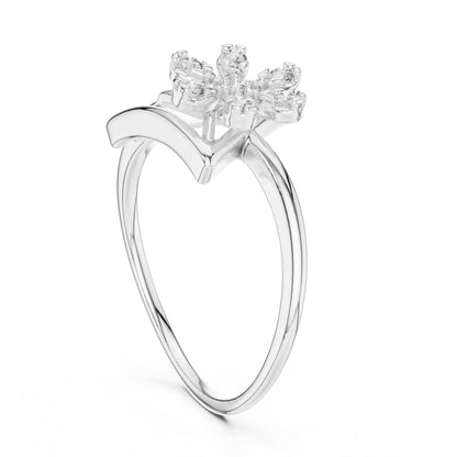 14K White Gold Round Lab-Grown Diamond Drop Ring for Women | Everyday Wear | Pure Carat