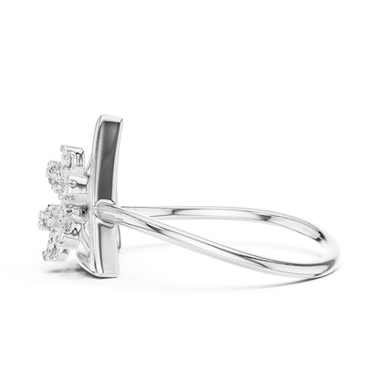 14K White Gold Round Lab-Grown Diamond Drop Ring for Women | Everyday Wear | Pure Carat